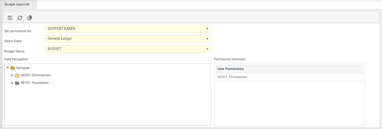 budget approval screen overview
