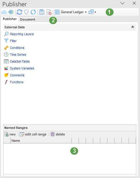 excel publisher panel